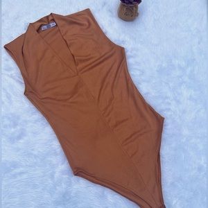 Zara Womens Plunge V Neck Bodysuit